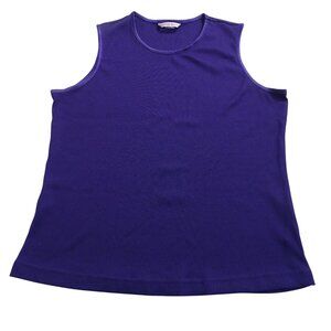 Allison Daley Ribbed Sleeveless Tank Top Career Shell Purple Womens Size L